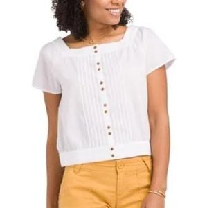 SALE! PrAna Araceli Cropped Top. White/ Cotton/Airy Cottage Core Blouse.